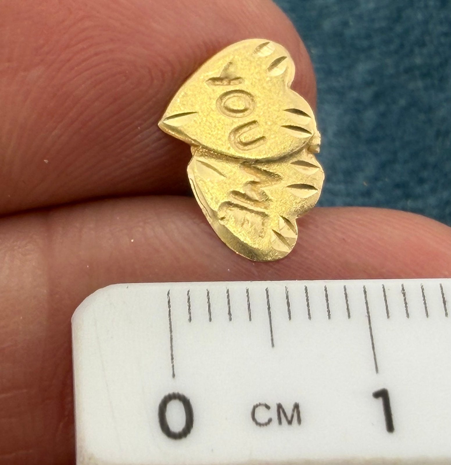 14k Gold 2 Hearts Sweethearts Earrings. "You & Me"
