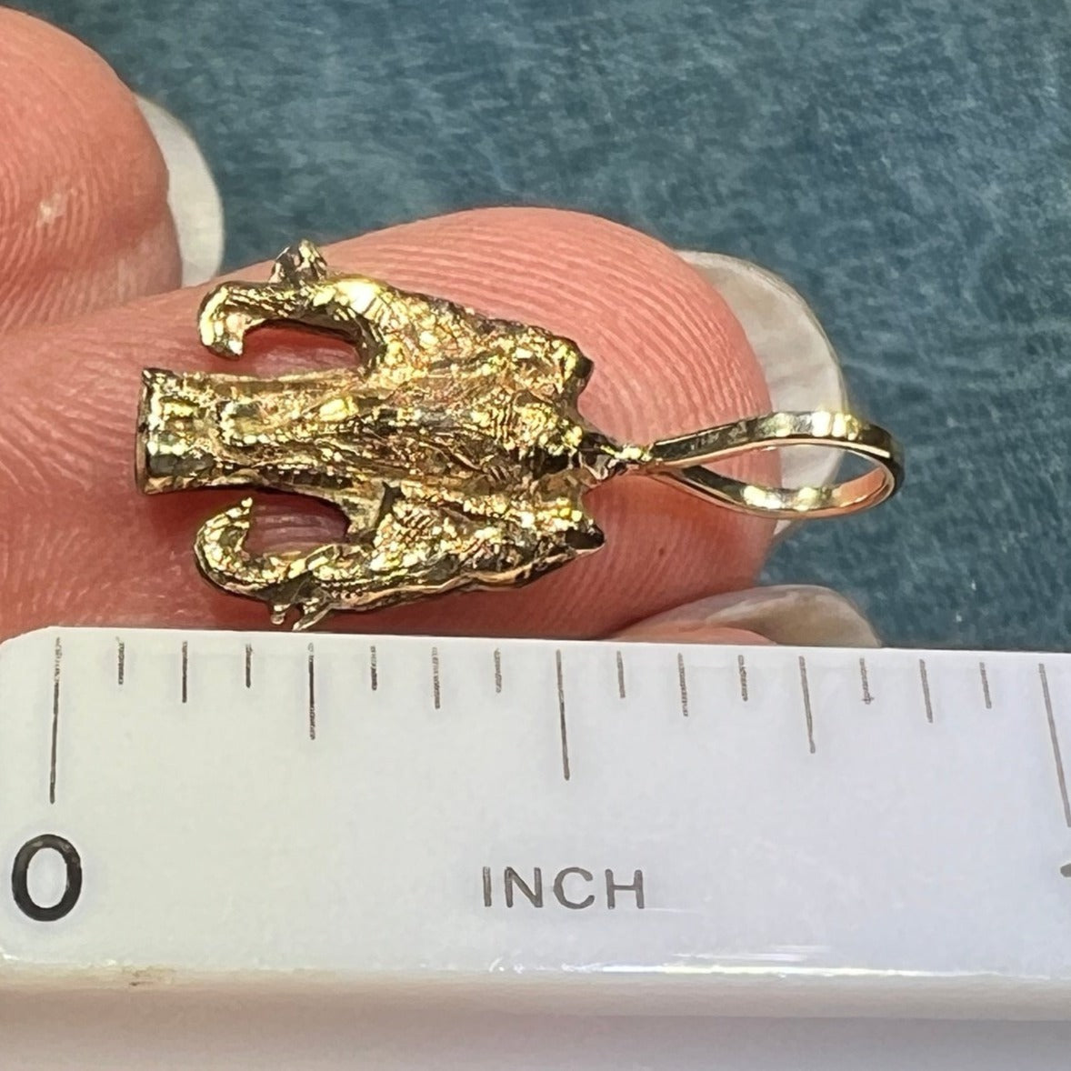 14k Gold 3 Elephant Gods Pendant. Brahma Vishnu. TINY!