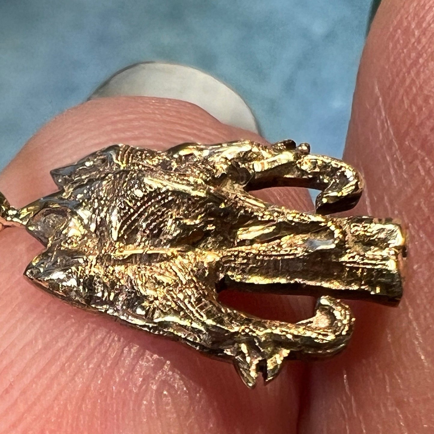 14k Gold 3 Elephant Gods Pendant. Brahma Vishnu. TINY!