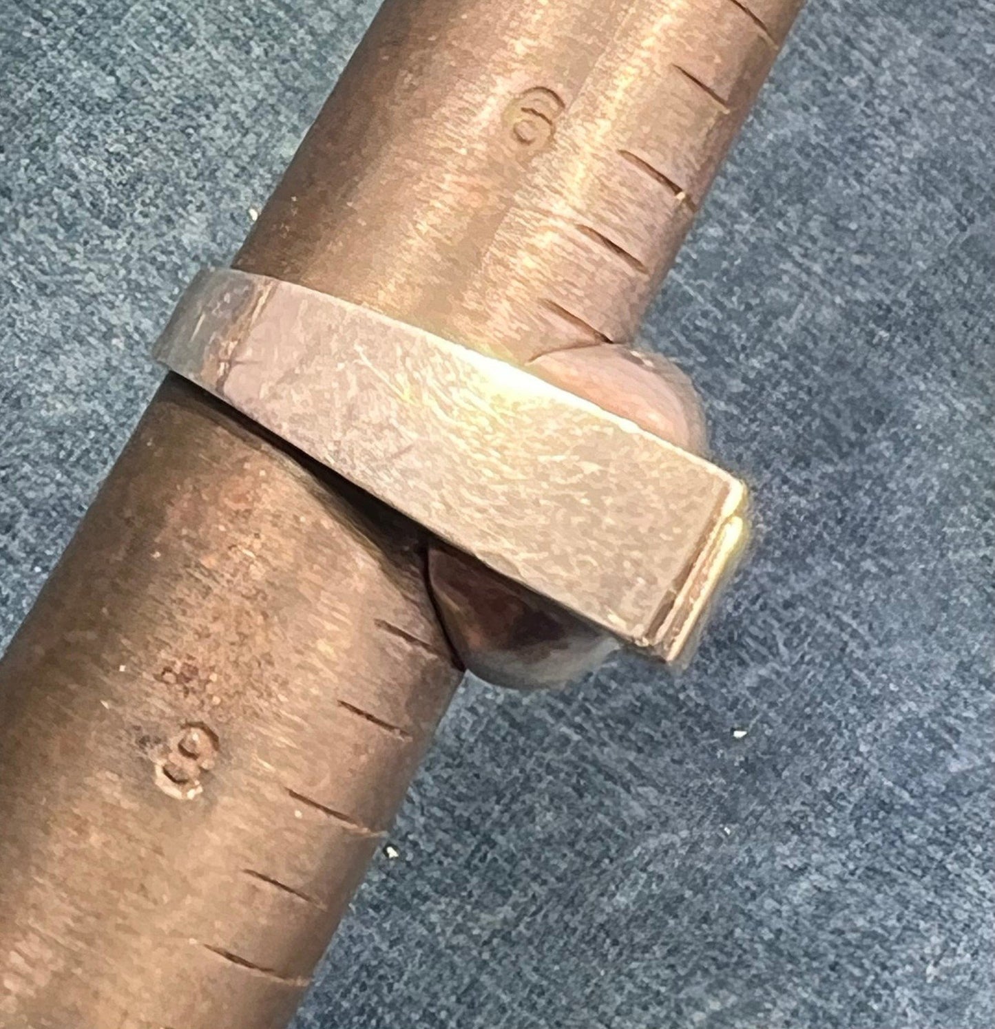 14k Gold + 925 Ball + Block Ring. Wide MCM Modernist Design