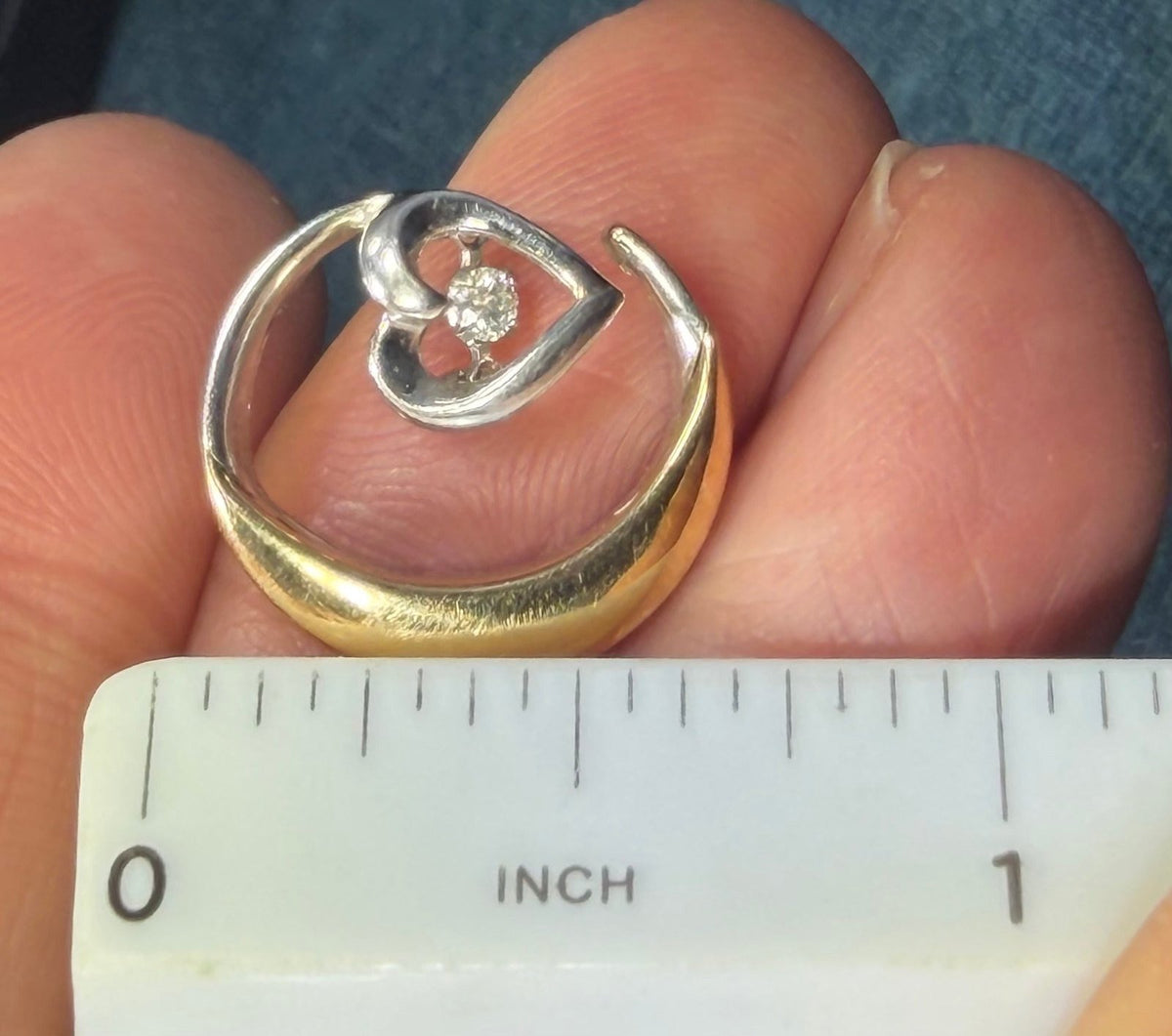14k Gold + 925 Crescent Moon 1/4 Ct. Diamond Heart Pendant. Love You to the Moon *Video*
