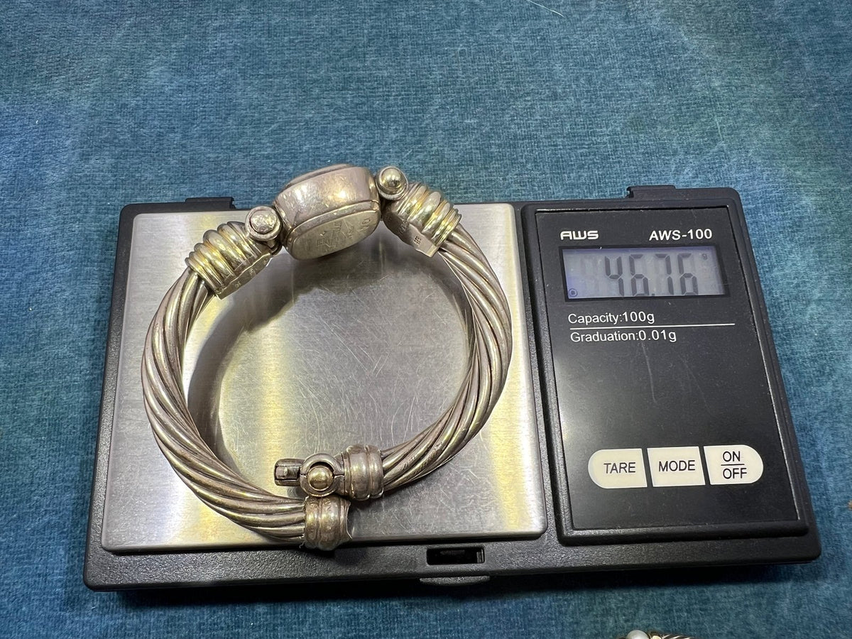 14k Gold + 925 D Yurman Bracelet Watch. *BEST PRICE* on Ebay. Works!