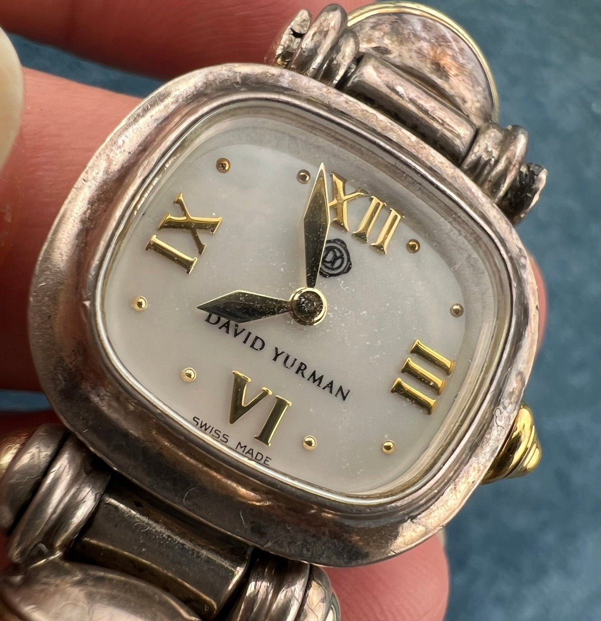 14k Gold + 925 D Yurman Bracelet Watch. *BEST PRICE* on Ebay. Works!