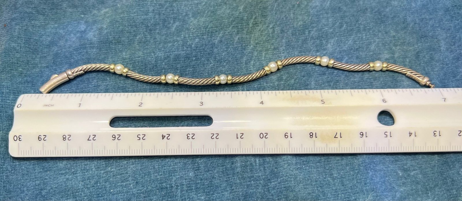 14k Gold + 925 D Yurman Metro Cable Pearl Bracelet *BEST PRICE* on Ebay