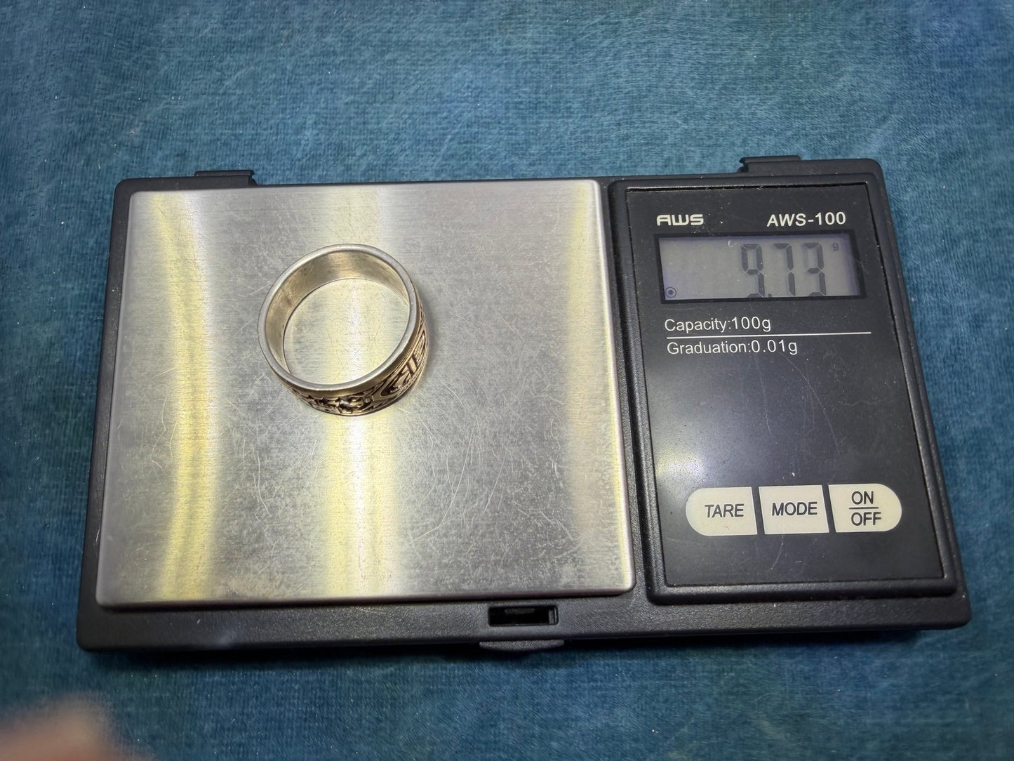 14k Gold & 925 Scarab Lightning Ocean Waves Ring. Wide Band *Video*