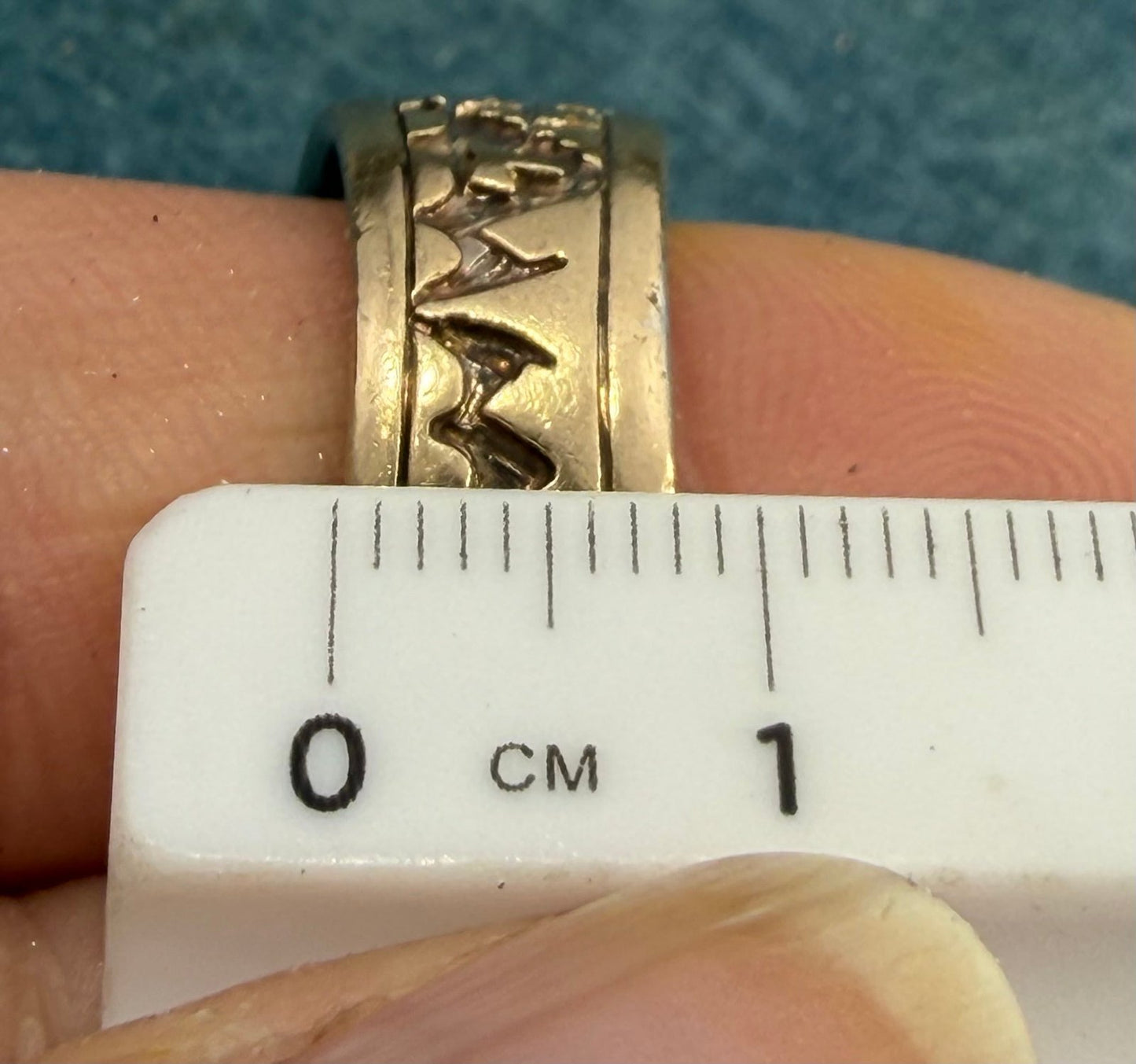 14k Gold & 925 Scarab Lightning Ocean Waves Ring. Wide Band *Video*