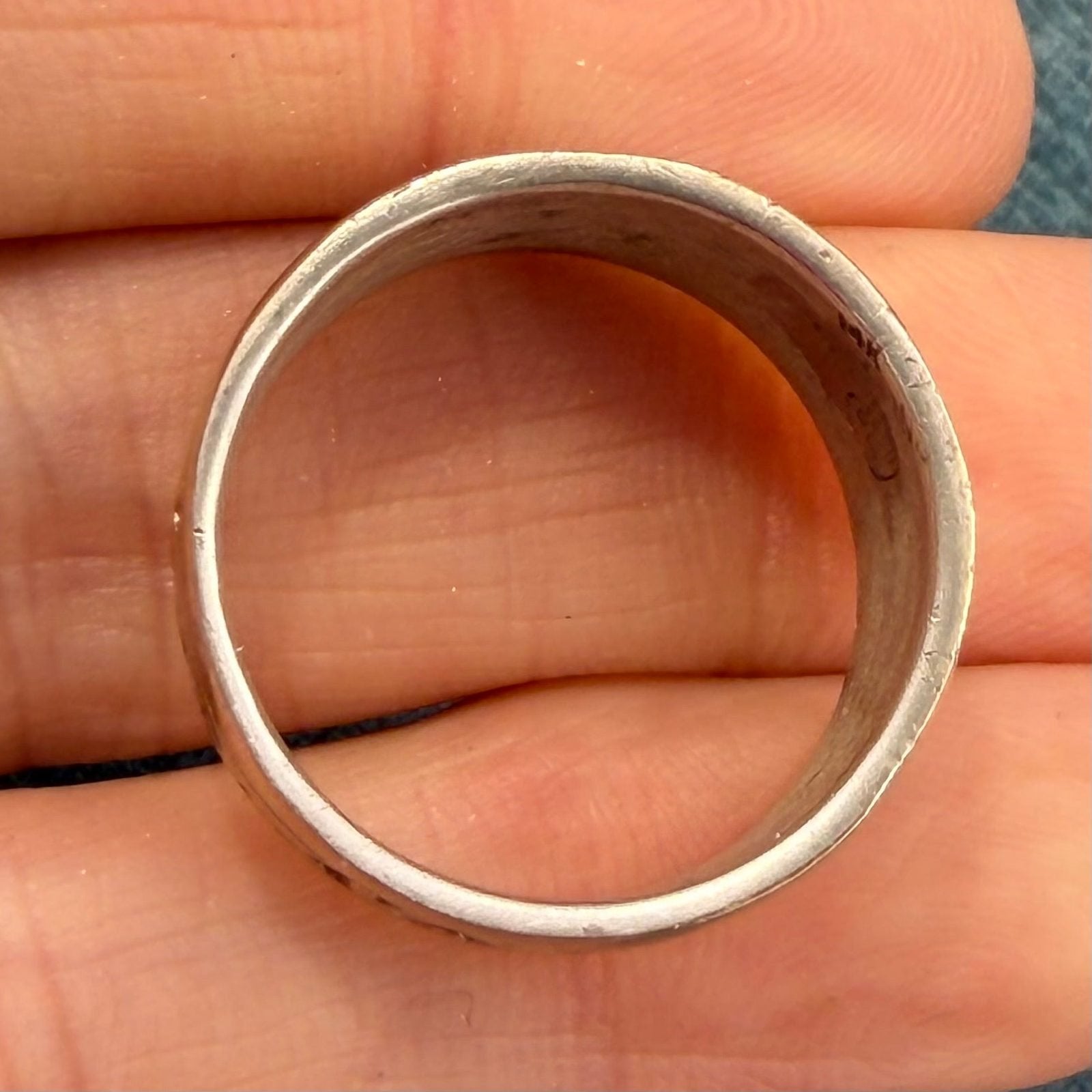 14k Gold & 925 Scarab Lightning Ocean Waves Ring. Wide Band *Video*