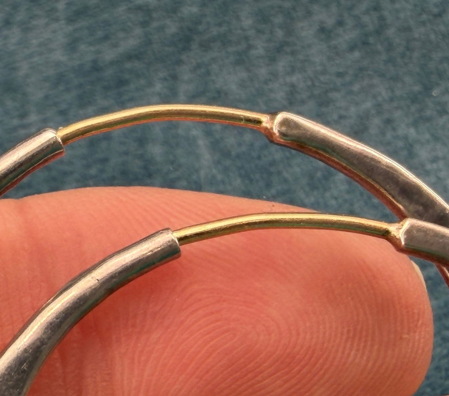 14k Gold + 925 Silver Hoop Earrings w Dangling Fringe. 1.75" *Video*