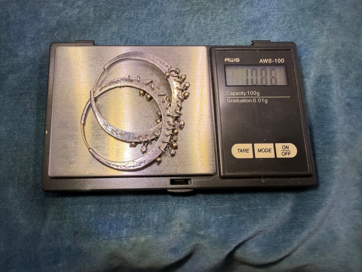 14k Gold + 925 Silver Hoop Earrings w Dangling Fringe. 1.75" *Video*