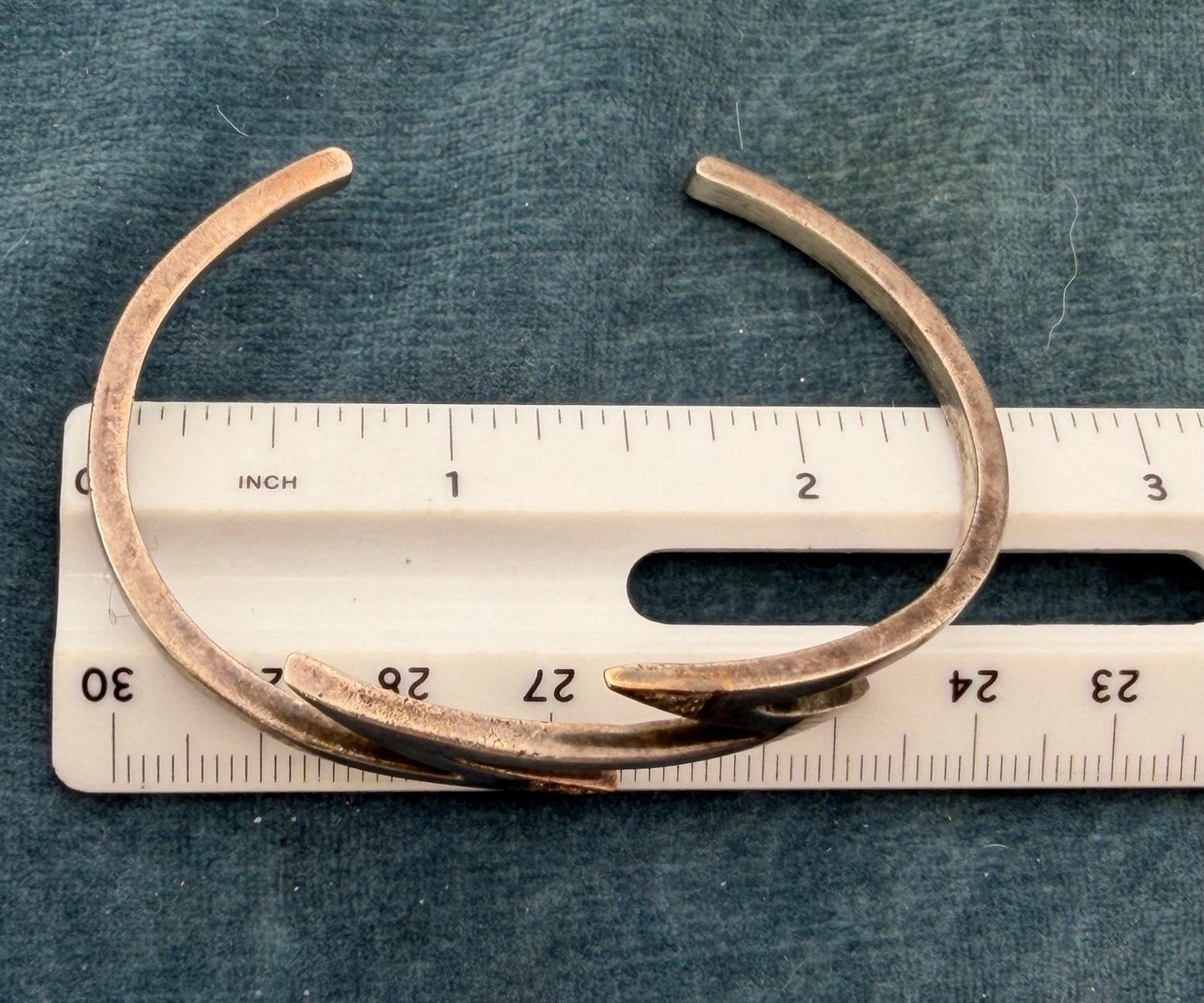 14k Gold + 925 Silver Lightning Bolts Cuff Bracelet w Diamonds