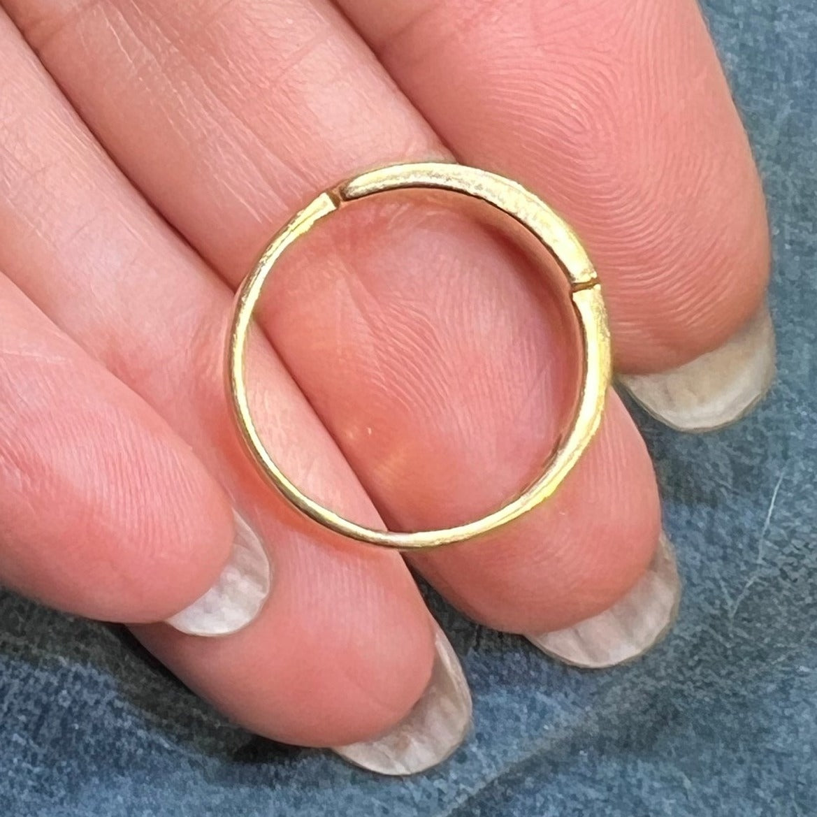 14k Gold ALASKAN GOLD QUARTZ Wedding Stacking Band Ring