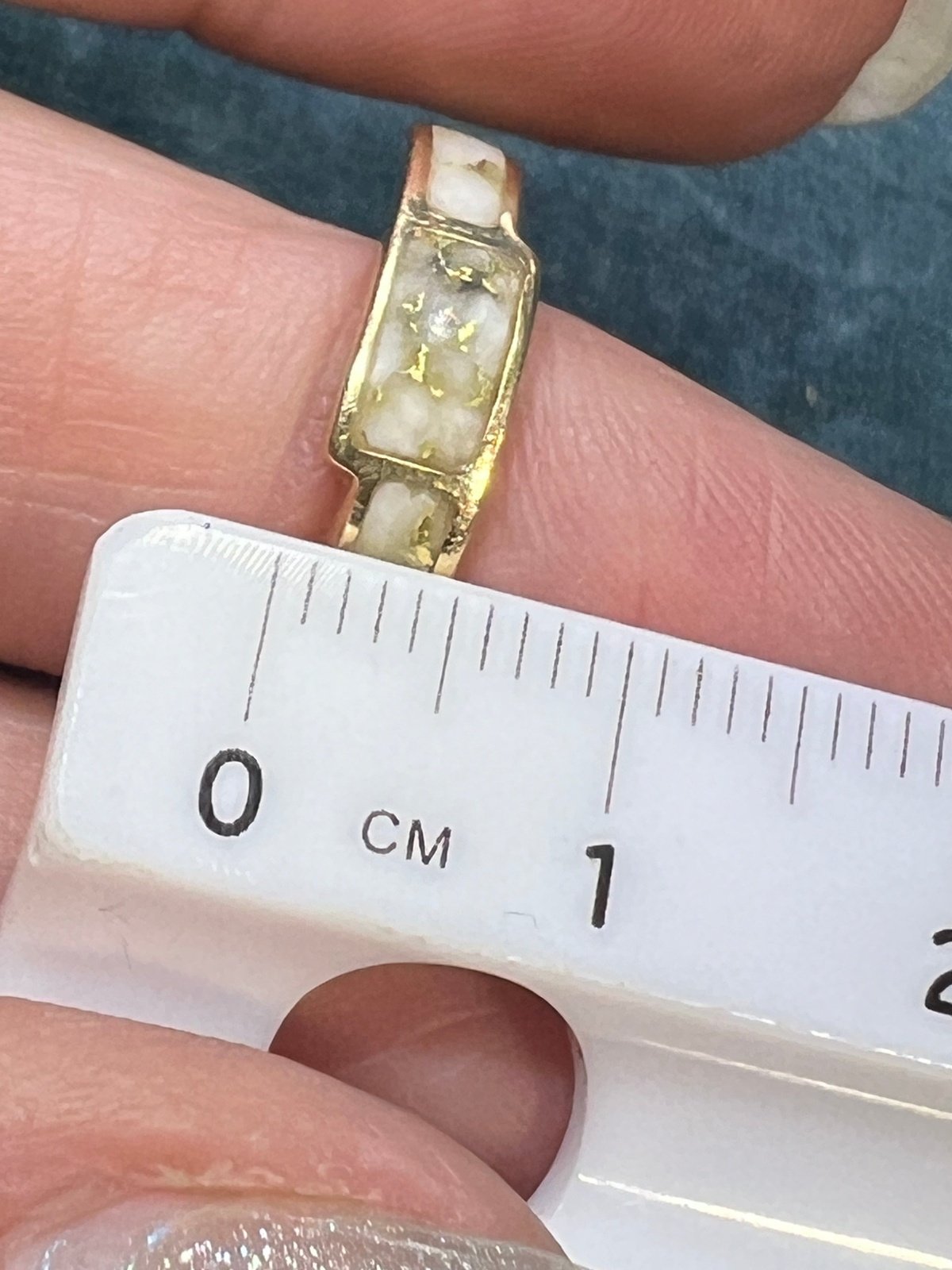 14k Gold ALASKAN GOLD QUARTZ Wedding Stacking Band Ring