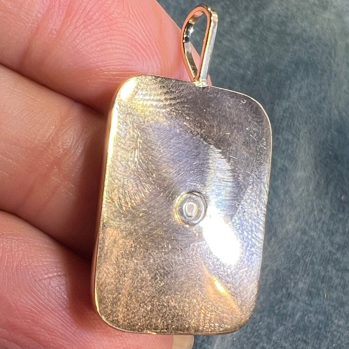 14k Gold Antique ALASKAN GOLD in QUARTZ Pendant. 1.4"+ 7.6g R