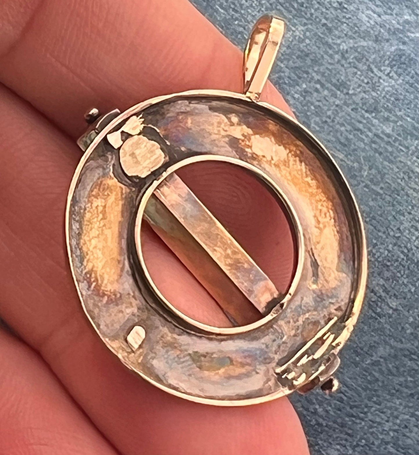 14k Gold Antique Irish Scottish Celtic Penannular Pendant. Victorian