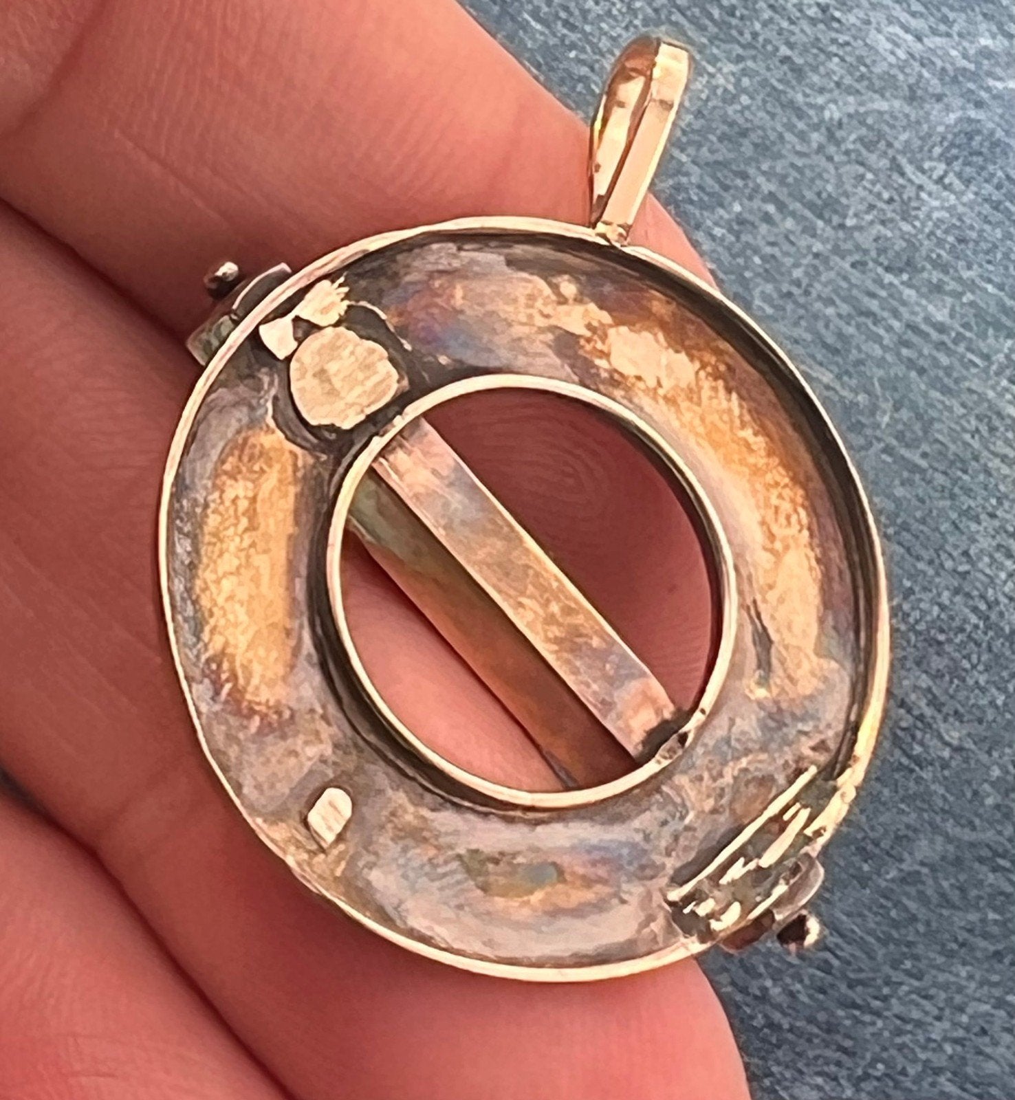 14k Gold Antique Irish Scottish Celtic Penannular Pendant. Victorian