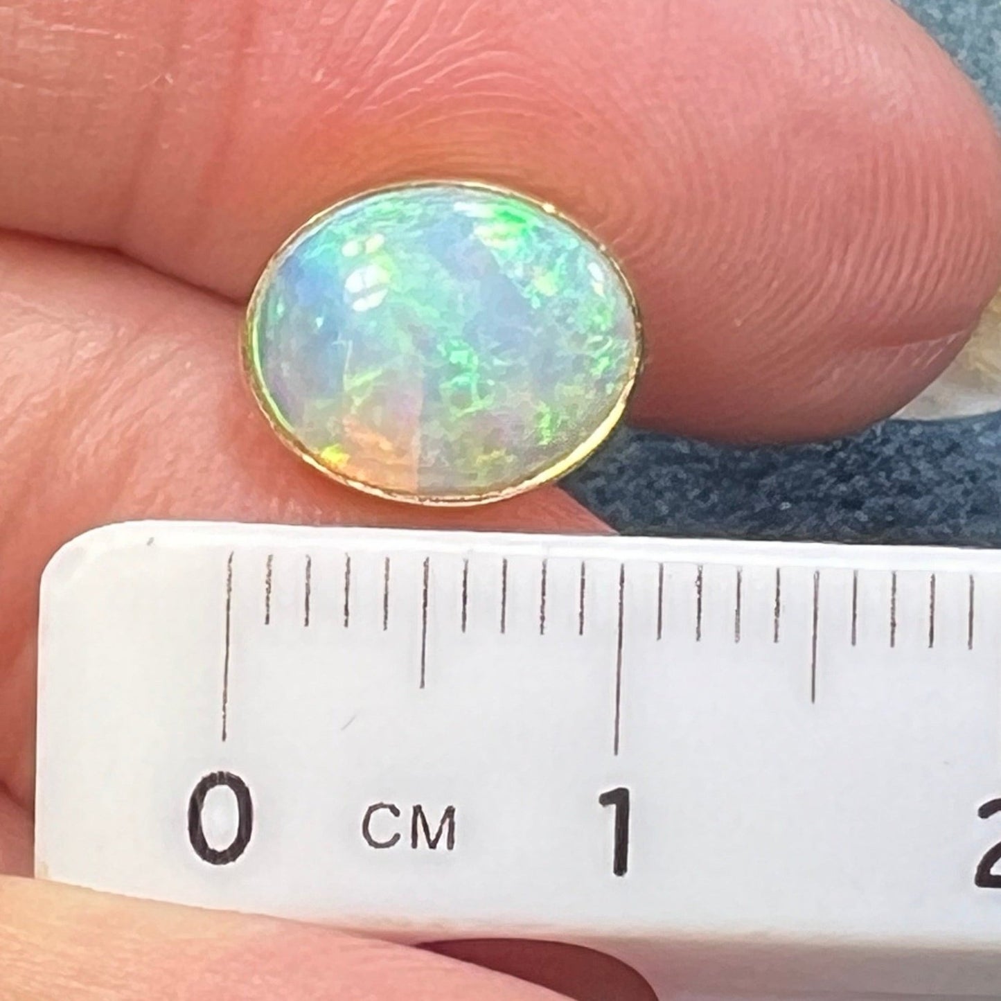 14k Gold Australian Jelly Opal Oval Bezel-Set Earrings *Video*