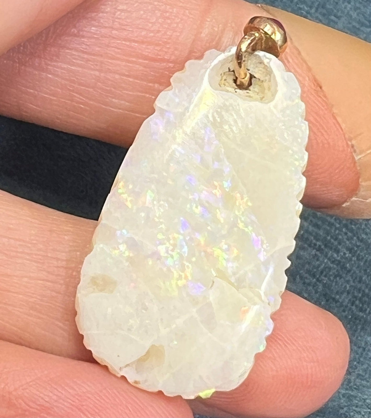 14k Gold Australian Opal Carved Song Bird Pendant *Video* 1.5"