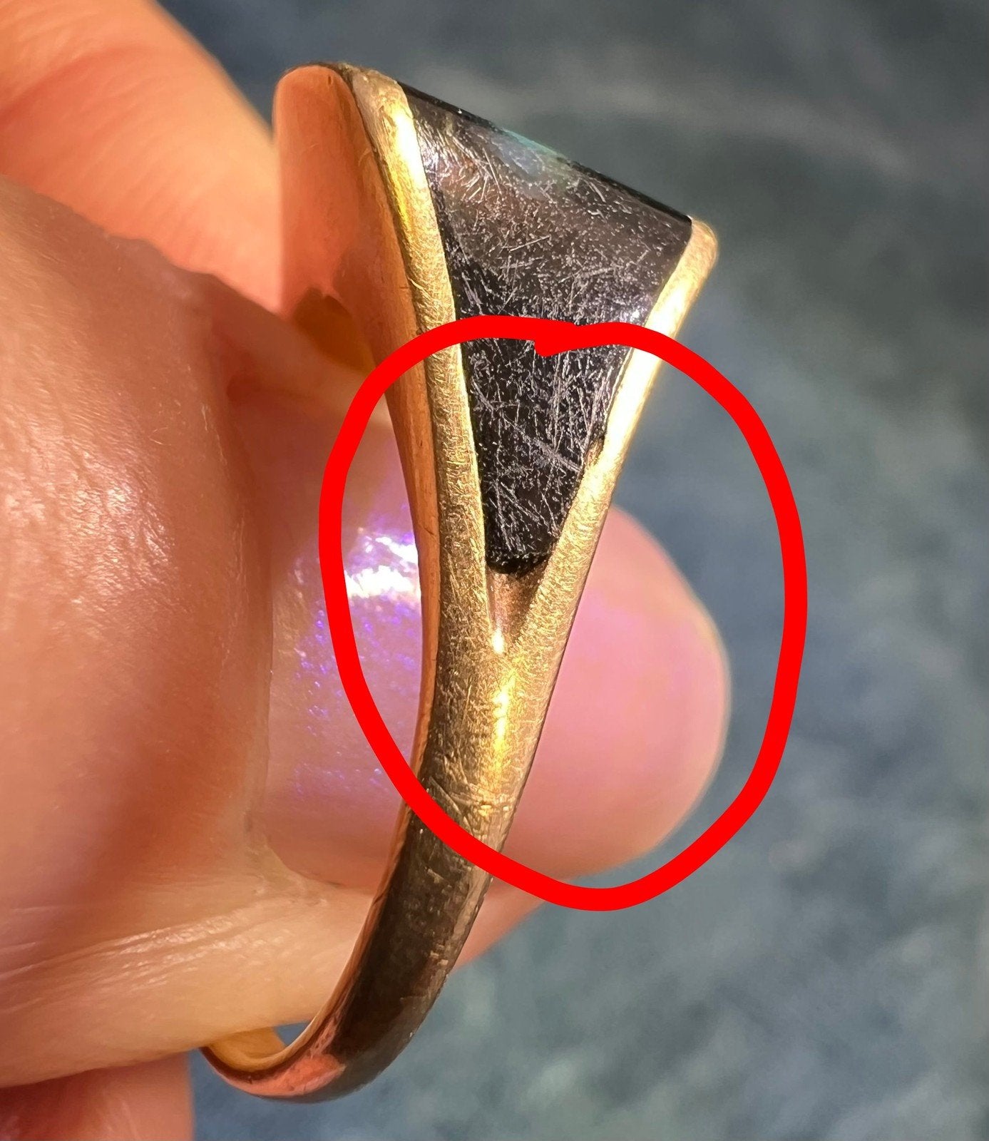 14k Gold Australian Opal + Onyx Full MOON in Lunar Signet Ring *Video*