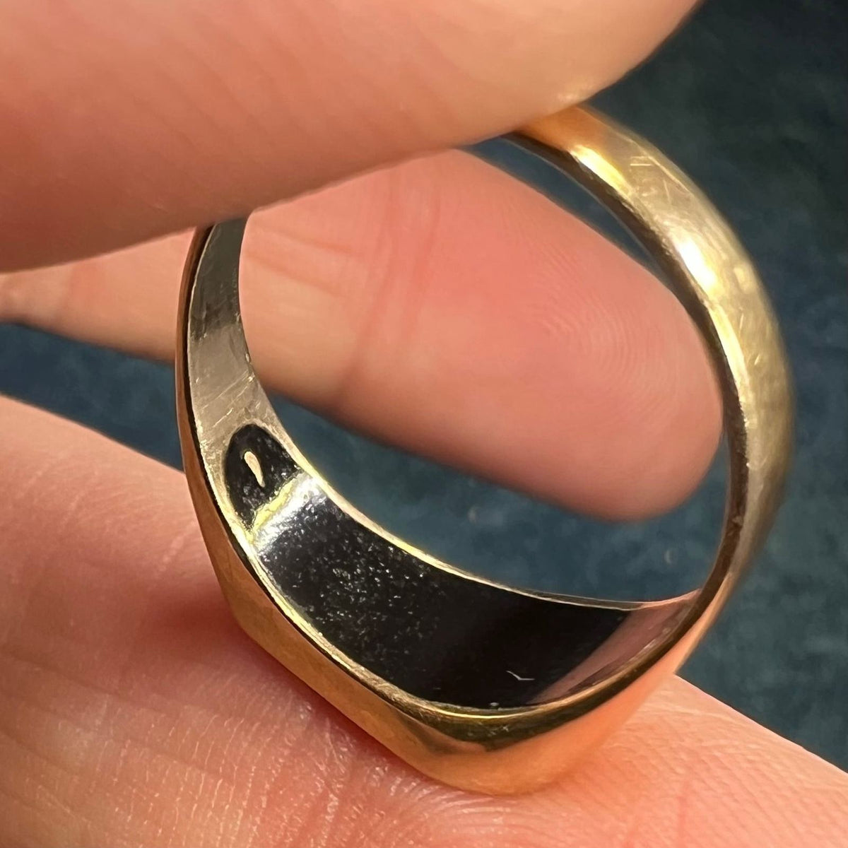 14k Gold Australian Opal + Onyx Lunar Ring. MCM Modern *Video*