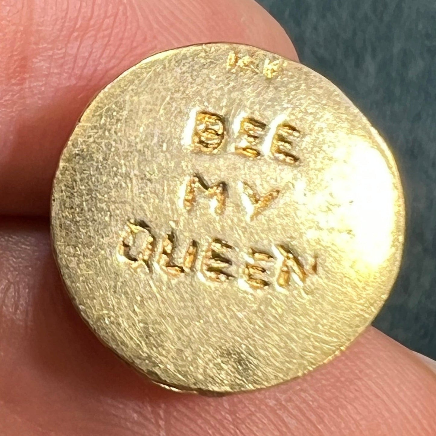 14k Gold "BEE MY QUEEN" Honey Bee + Hive Pendant *Video*