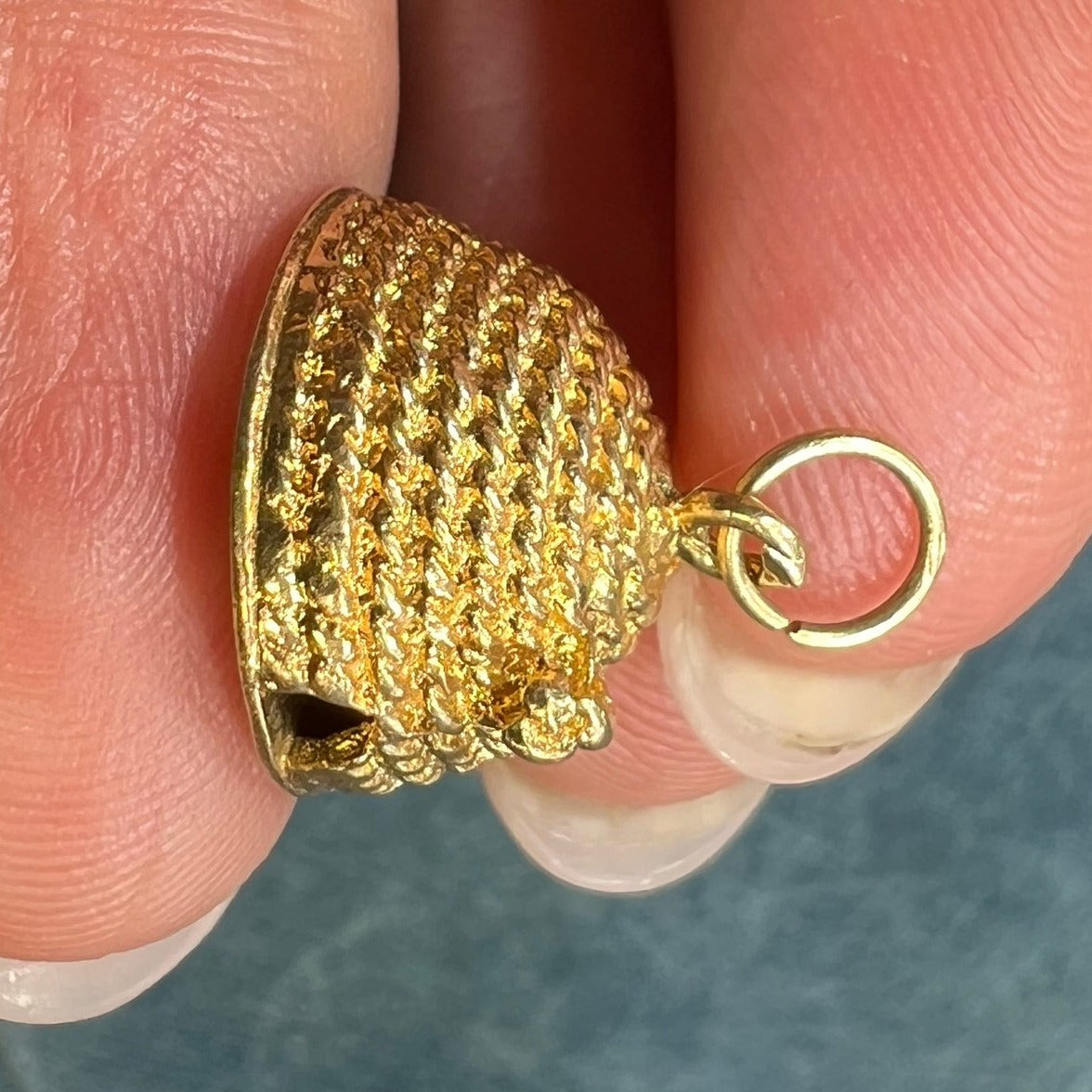 14k Gold "BEE MY QUEEN" Honey Bee + Hive Pendant *Video*