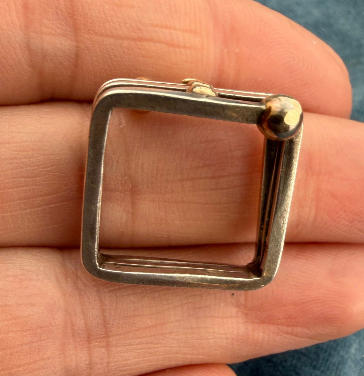 14k Gold Balls on 925 Wide Square Coil Ring. MCM Modernist Artisan