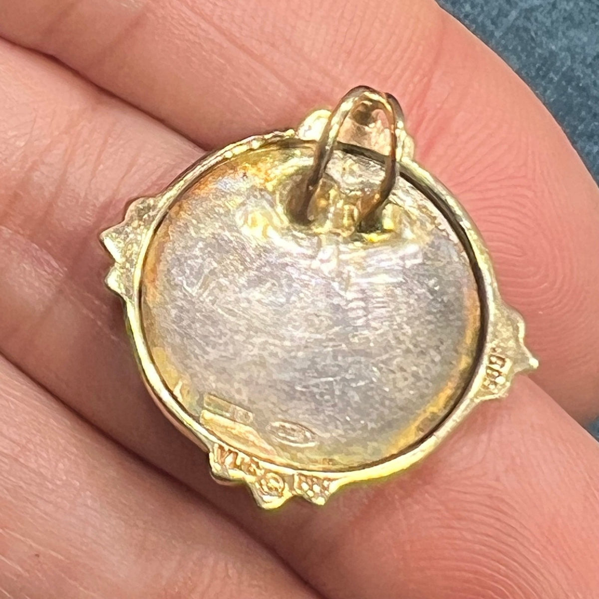 14k Gold Bezel with Silver Pieta Coin from Vatican w Orig Box