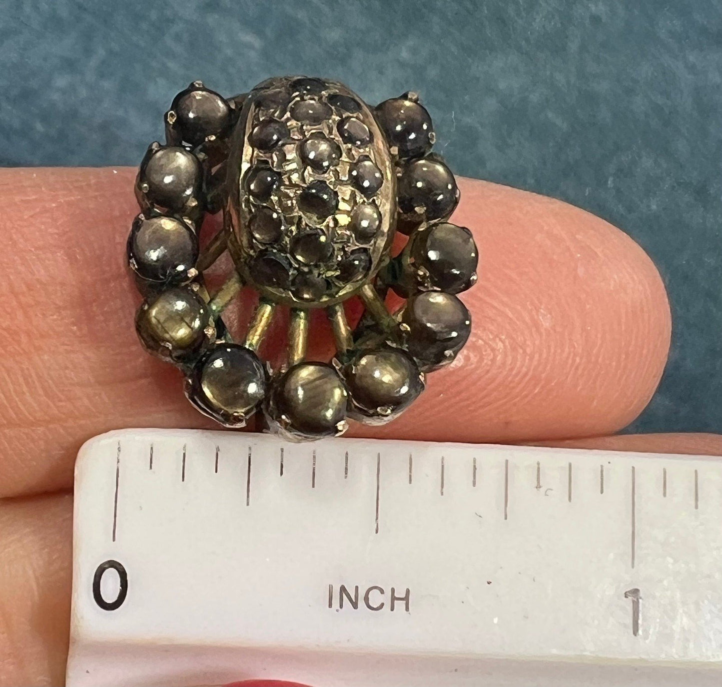 14k Gold Black Star Sapphire Modernist Sputnik Ring. Asymmetrical *Video*