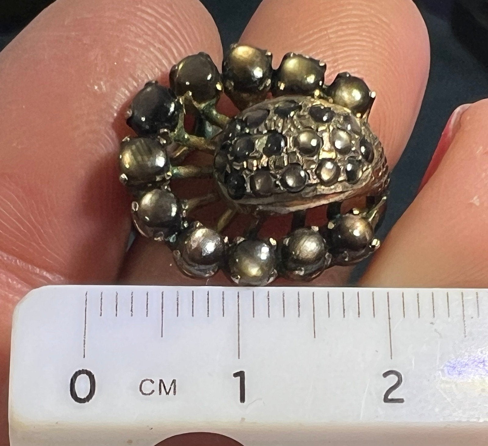 14k Gold Black Star Sapphire Modernist Sputnik Ring. Asymmetrical *Video*