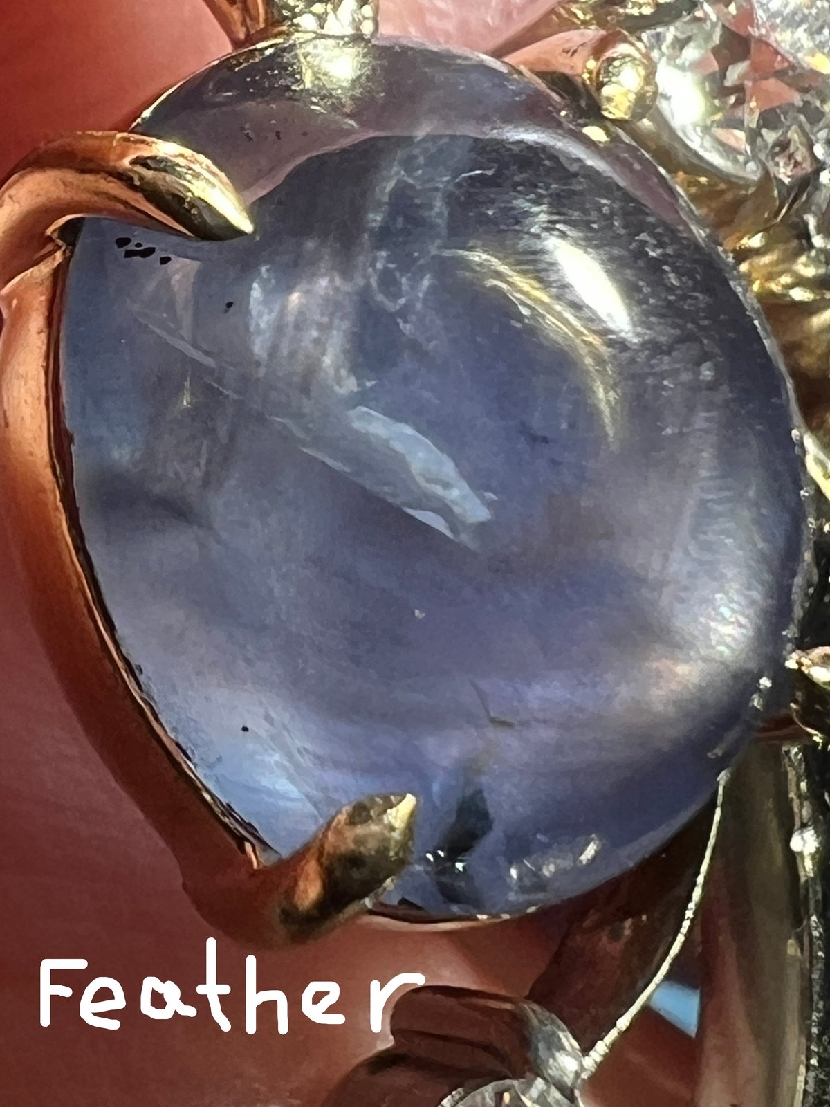 14k Gold Blue STAR SAPPHIRE + Diamond Pendant *Video* - L