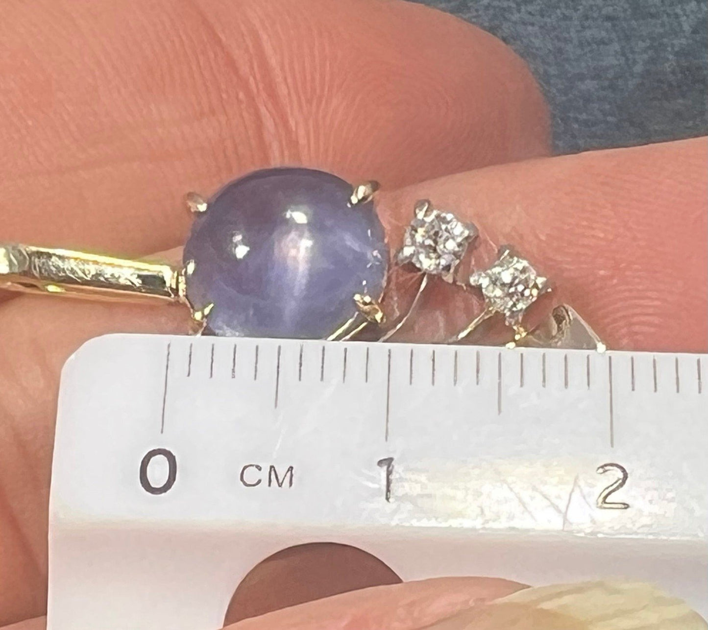 14k Gold Blue STAR SAPPHIRE + Diamond Pendant *Video* - R