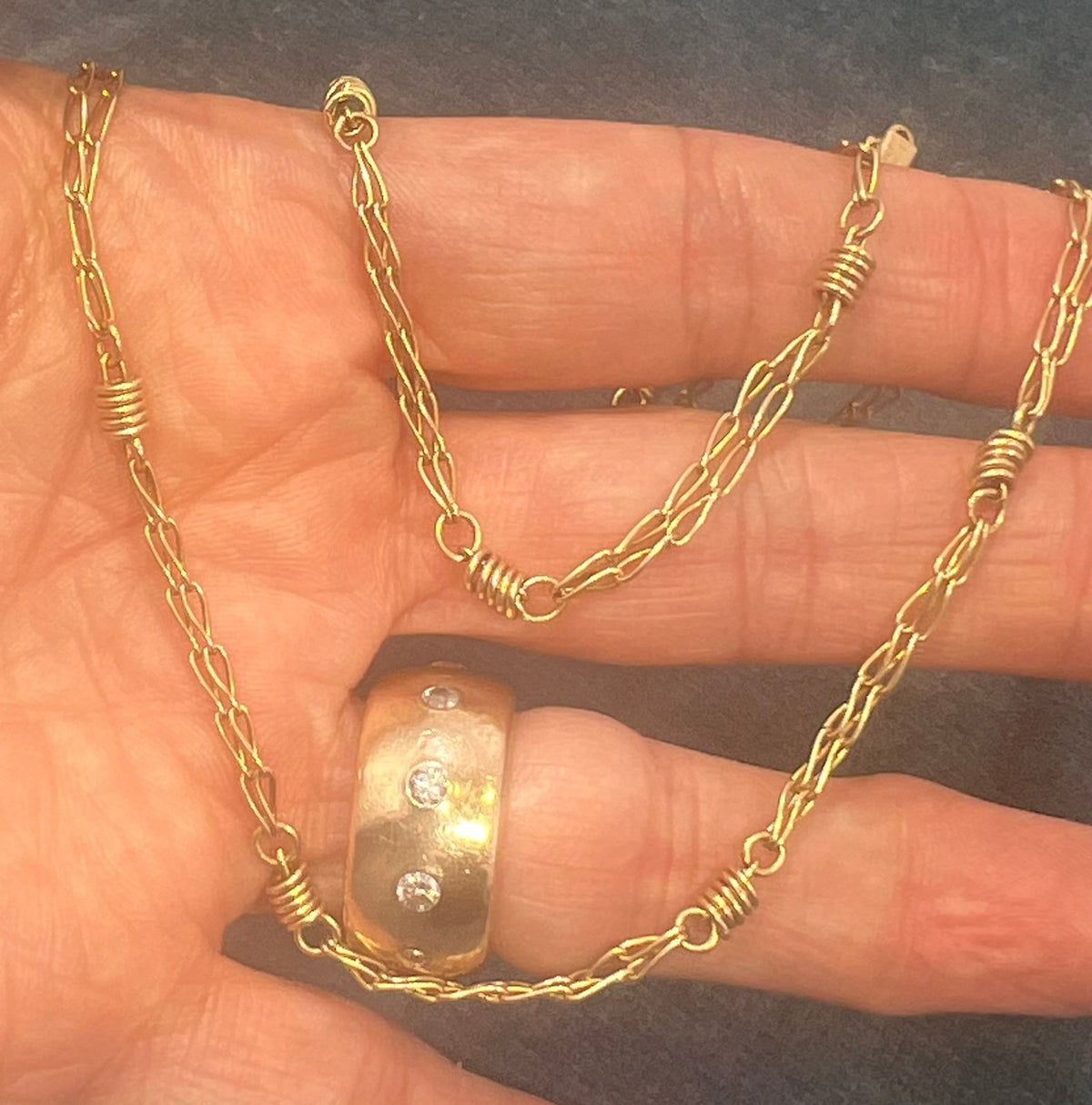 14k Gold CHIMENTO Fancy Link Chain Necklace. 24" + 12g. Italy *RARE*