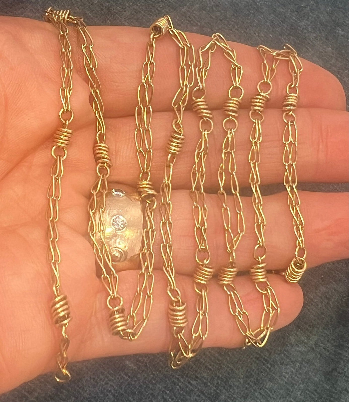 14k Gold CHIMENTO Fancy Link Chain Necklace. 24" + 12g. Italy *RARE*