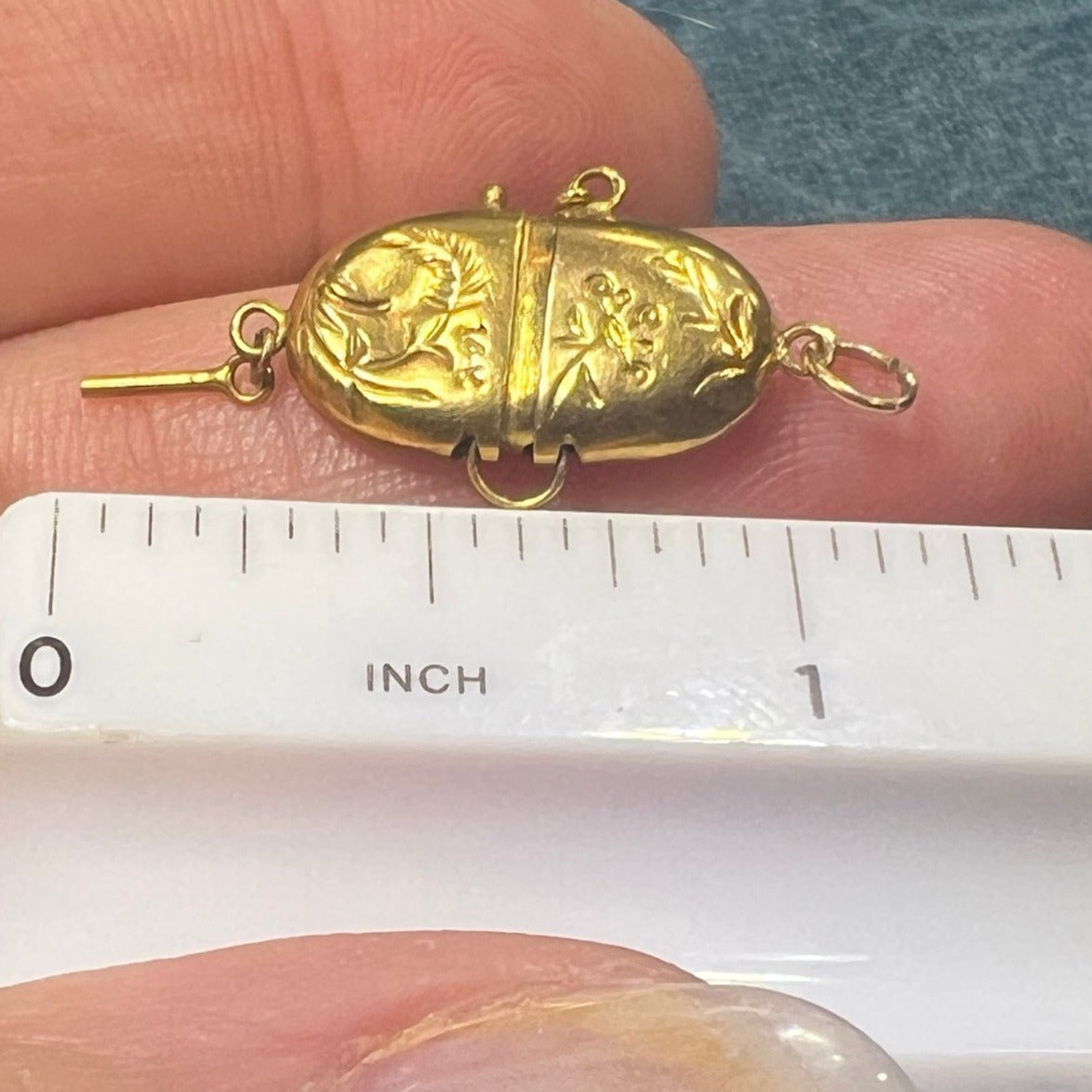 14k Gold Capsule Pillbox Locket Pendant. Tiny Mementos!