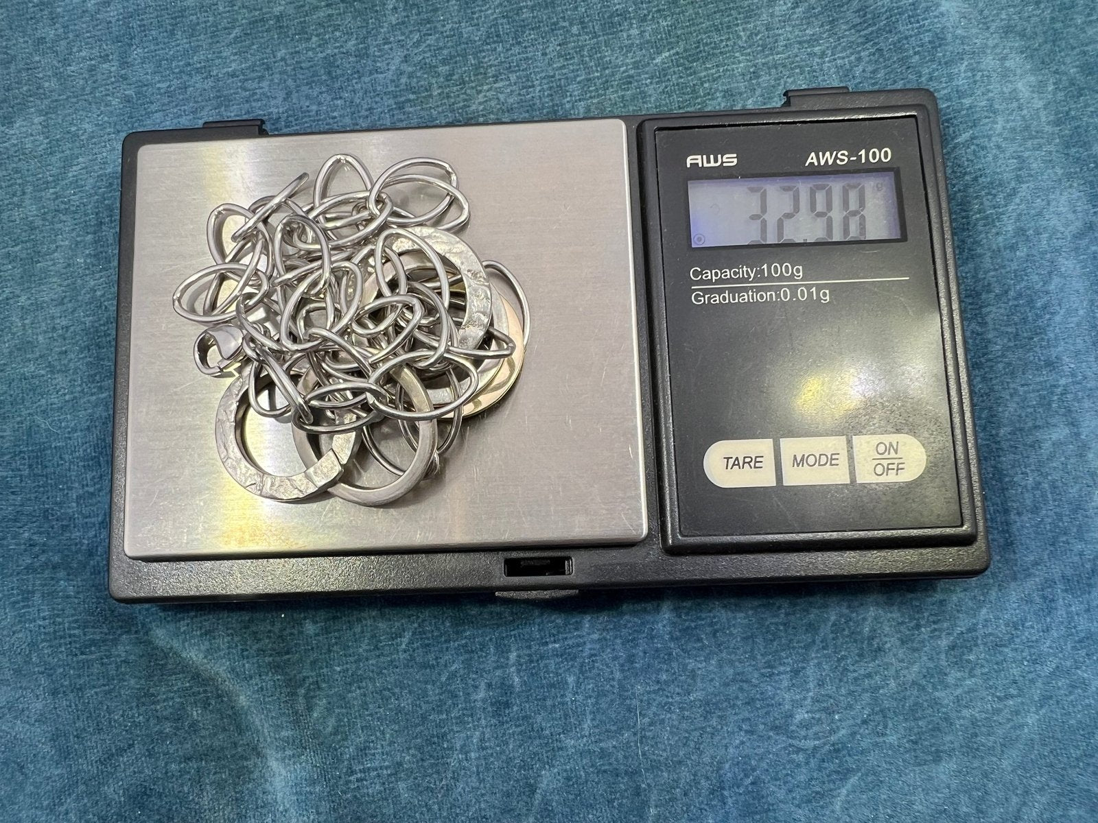 14k Gold Circle Pendant on Silver Chain Necklace. Designer. 33g