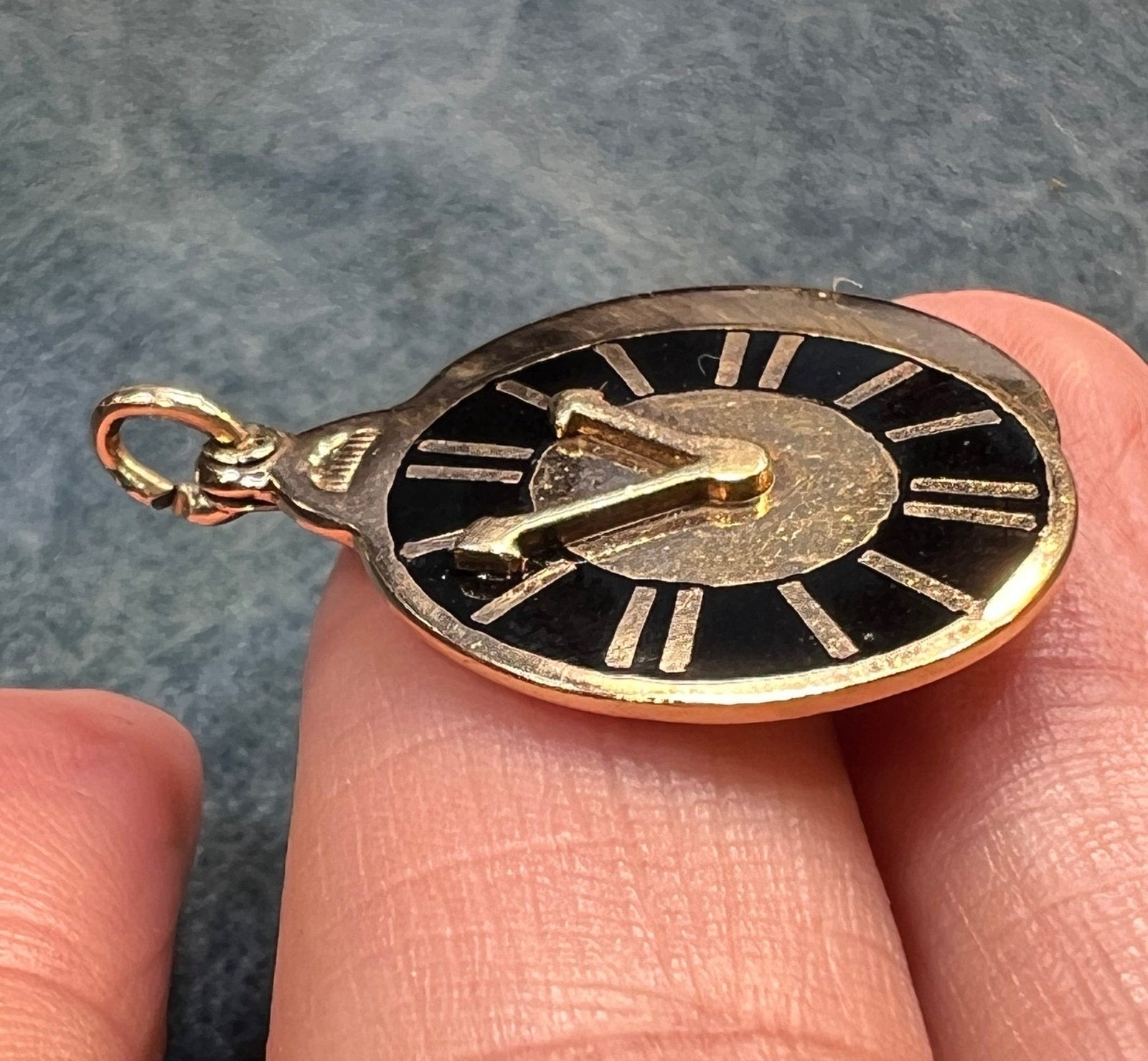 14k Gold Clock 2 Disk Pendant "I Think of You Every Hour" 8.5g *Video*