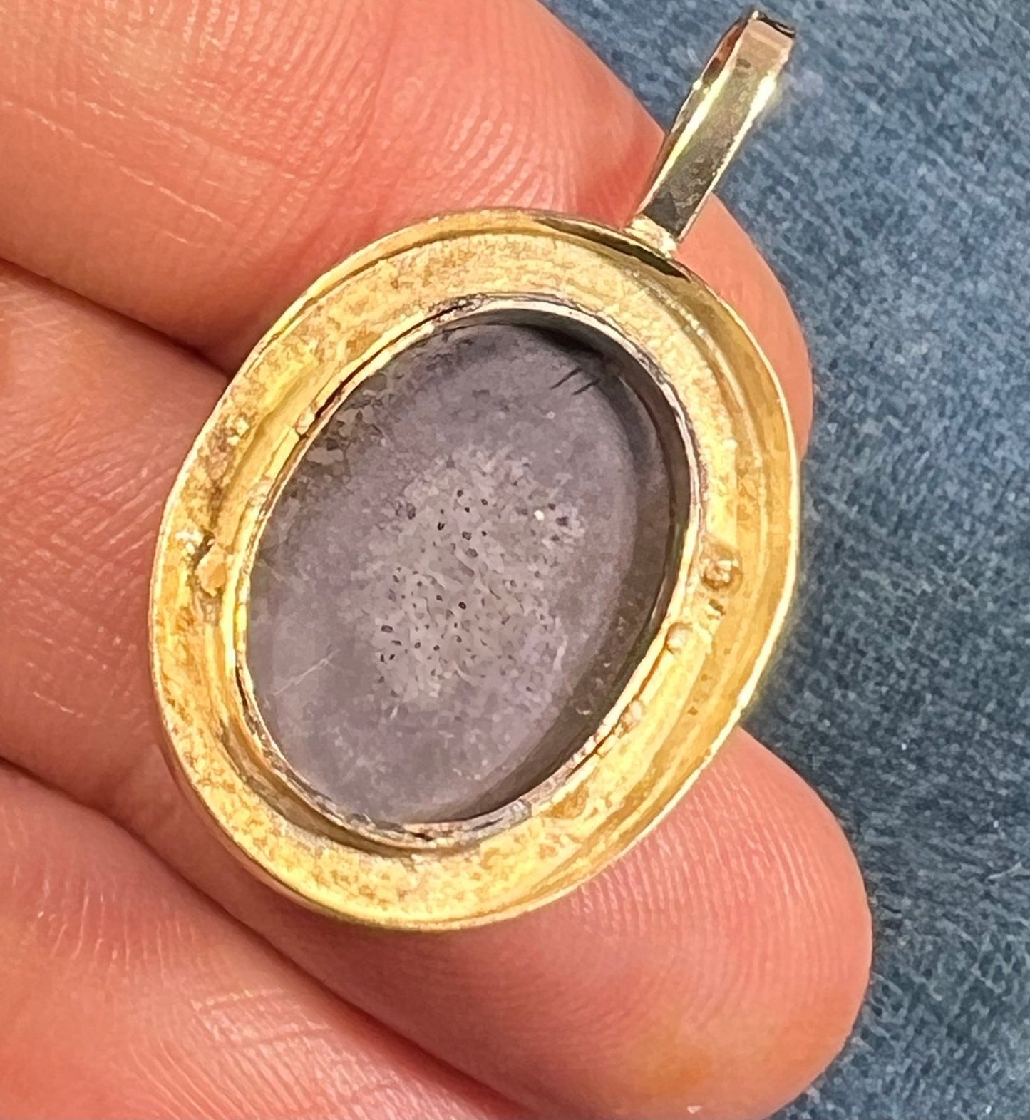 14k Gold & Copper Japanese SHAKUDO Birds + Flowers Pendant - L