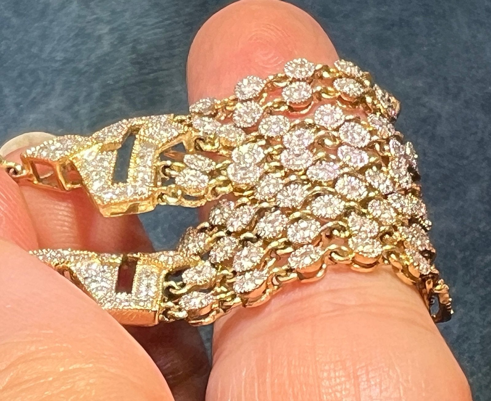 14k Gold Diamond Art Deco Style Chandelier Fringe Statement Earrings. 2"