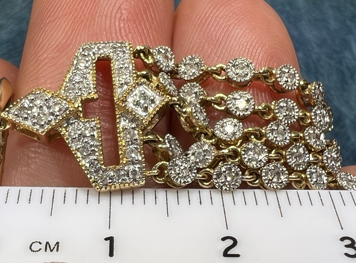 14k Gold Diamond Art Deco Style Chandelier Fringe Statement Earrings. 2"