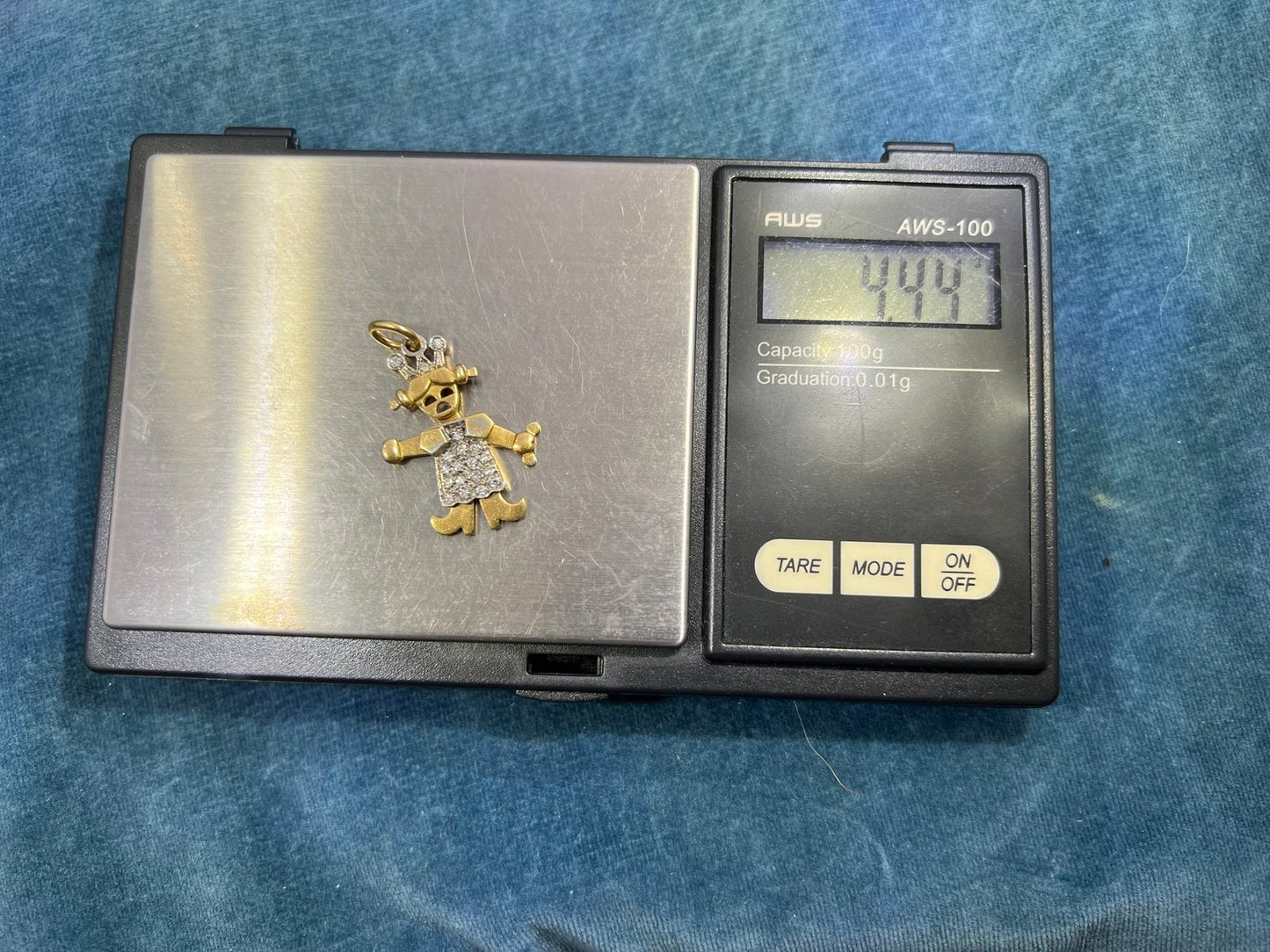 14k Gold Diamond Cranky Pigtails Queen Princess Pendant. Jointed *Video*