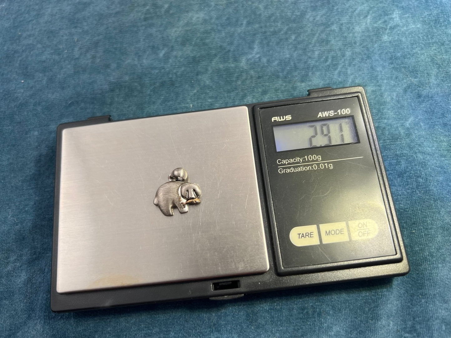 14k Gold Fish + Sterling Grizzly Bear Pendant