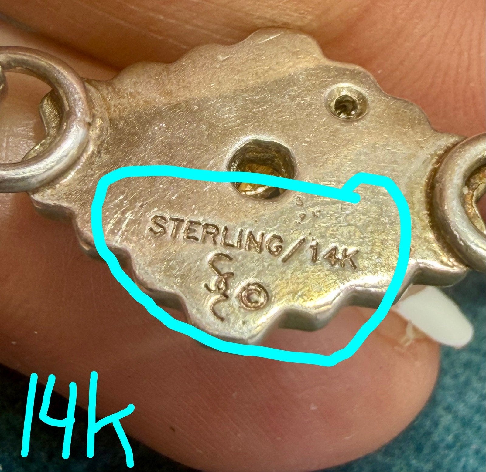 14k Gold Honey Bee on 925 Silver Bee Hive Bangle Bracelet