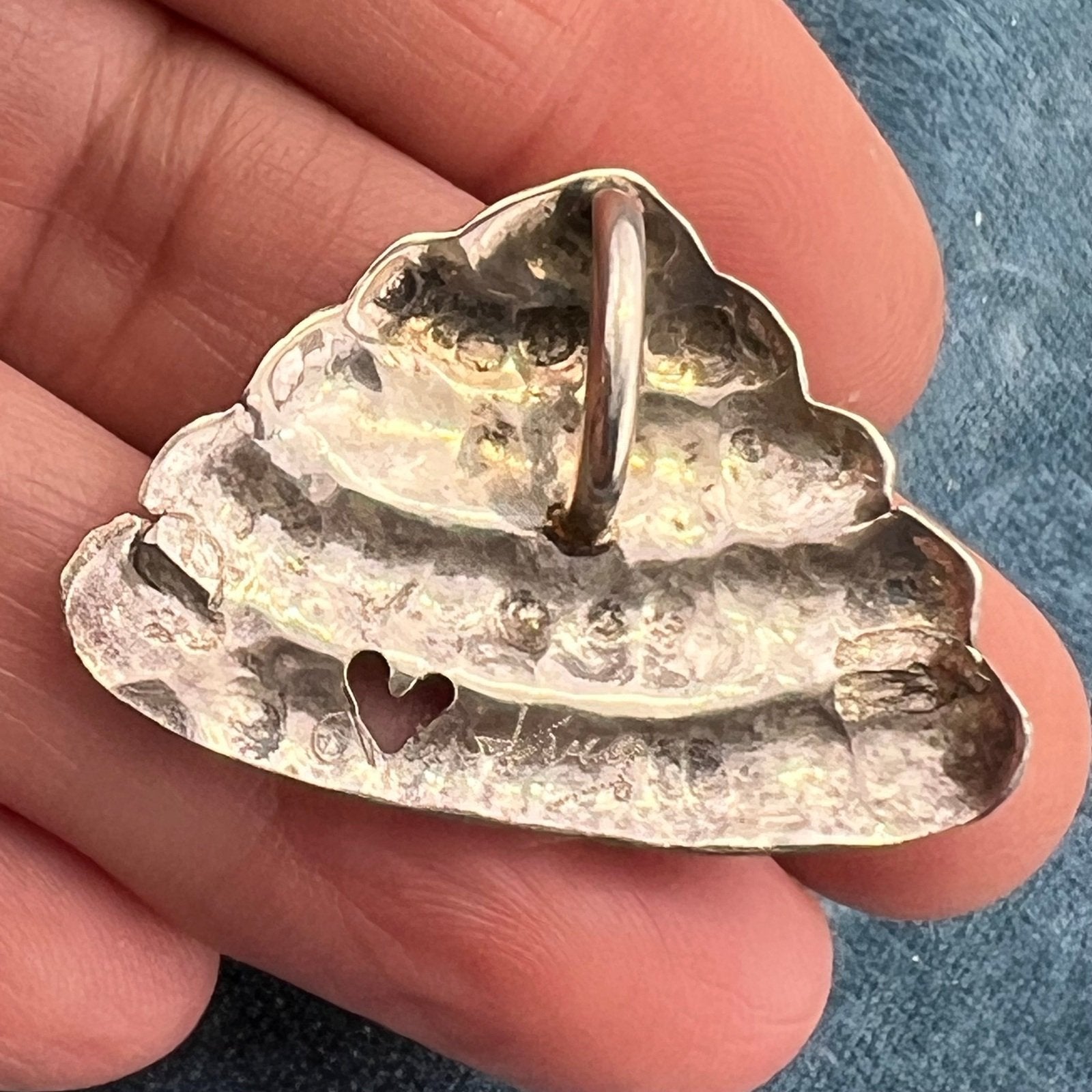 14k Gold Honey Bees on 925 Silver Bee Hive Pendant. 2" + 9g