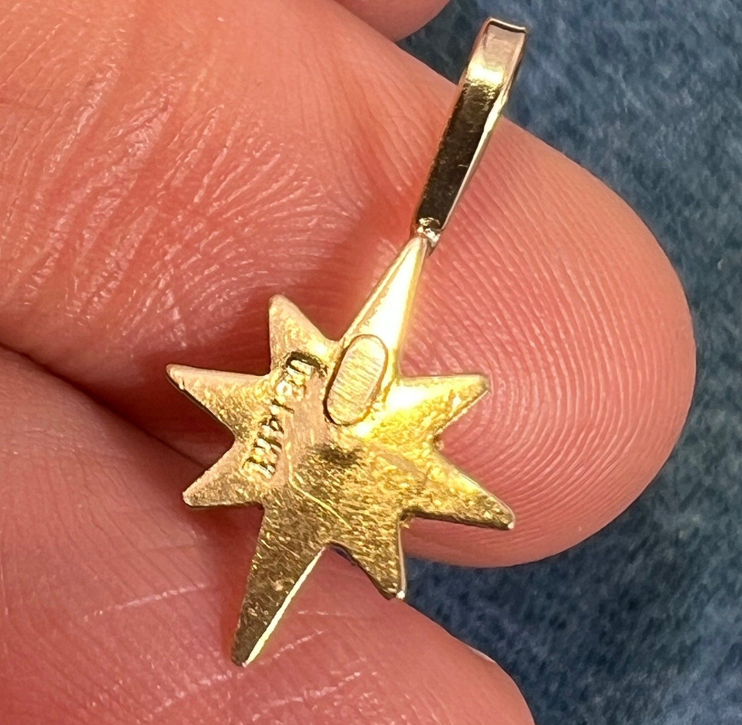 14k Gold Hot Pink Lindy Star Ruby North Star Pendant. 3/4" *Video*