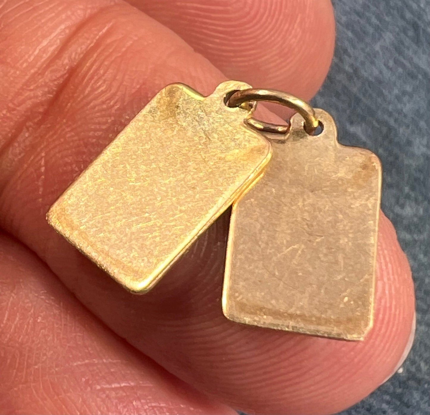 14k Gold King + Queen of Hearts 2 Playing Cards Pendants *Tiny!*