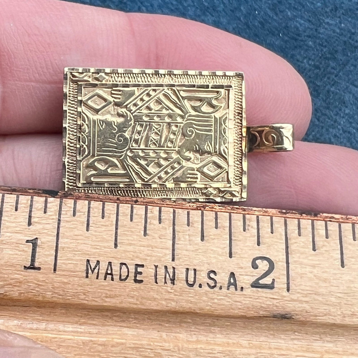 14k Gold King of Diamonds Playing Card Pendant. Wealth / Good Luck