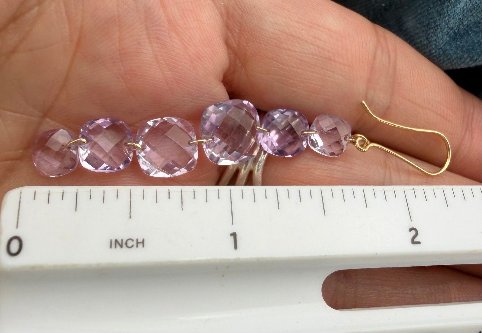 14k Gold Lavender Amethyst Briolette 2" Dangle Chandelier Earrings *Video*