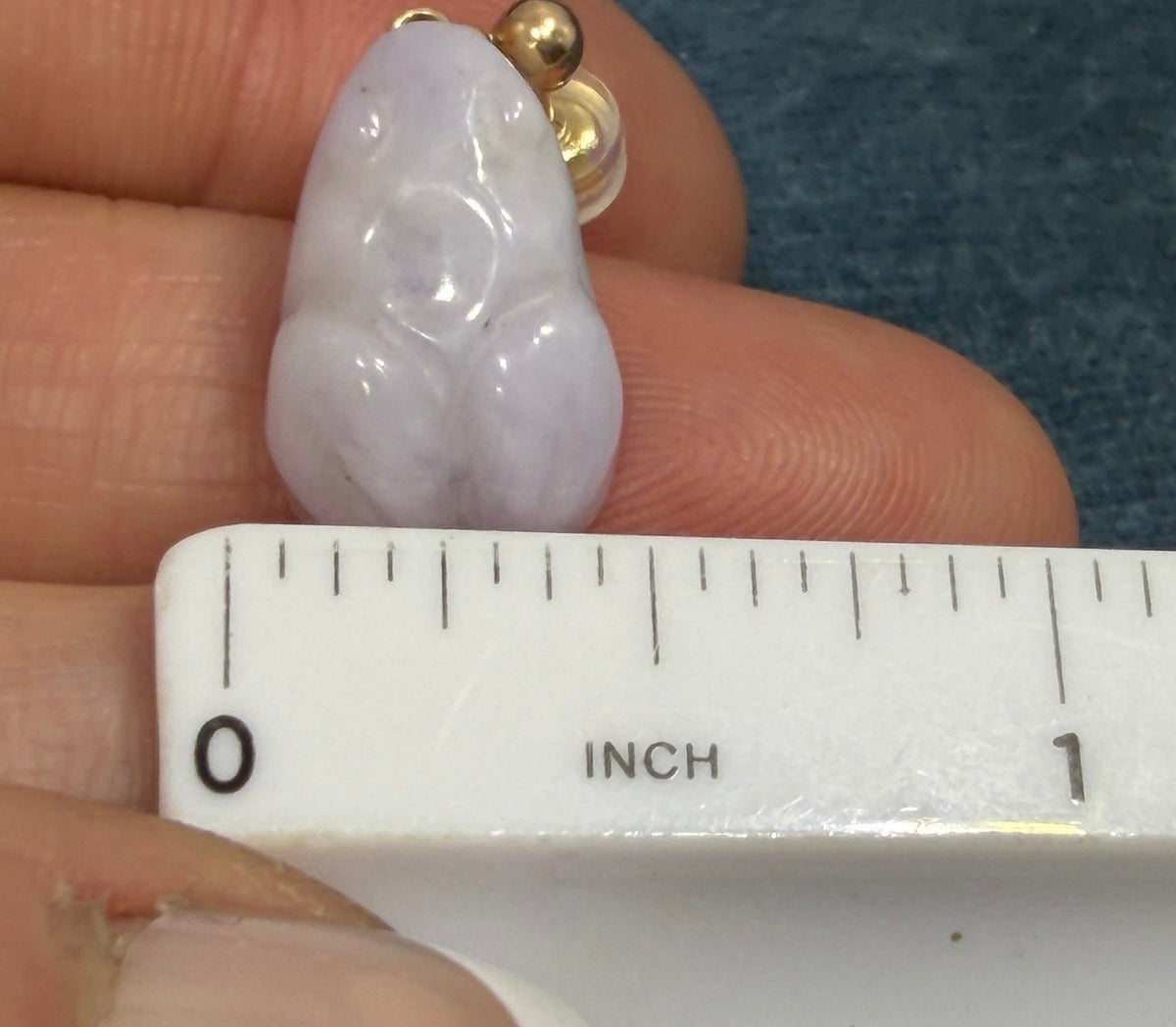 14k Gold Lucky Carved Lavender Purple Jade Baby Frog Earrings *Video*