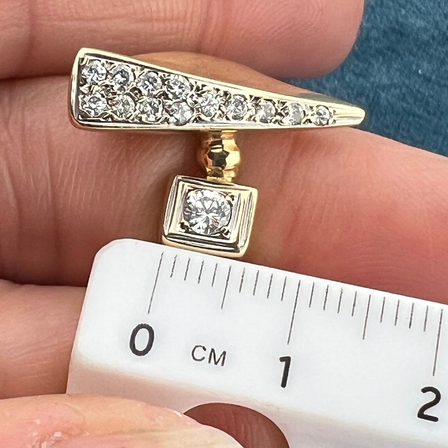 14k Gold Modernist Asymmetrical Diamond Ring. MCM Modern