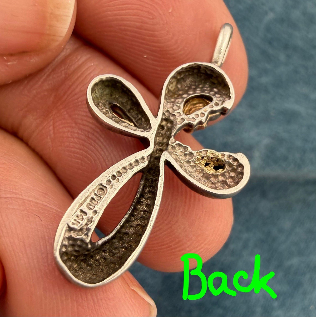 14k Gold Mother + Child in 925 Silver Cross Pendant. Madonna + Baby Jesus